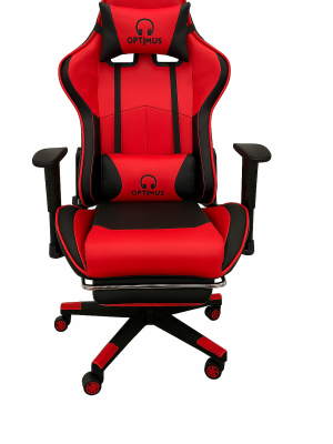 כיסא גיימינג אדום OPTIMUS PULSE ELITE עם הדום רגליים נשלף