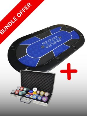 בנדל טופ Monte Carlo 300 – שולחן פוקר מתקפל וערכת פוקר 300 צ'יפים