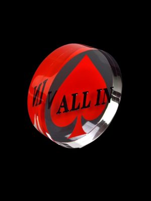 כפתור All In עגול לפוקר – אביזר מקצועי לשולחן פוקר